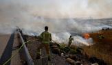 اندلاع حريق جراء هجوم من حزب الله على مرتفعات الجولان، 2 يونيو 2024